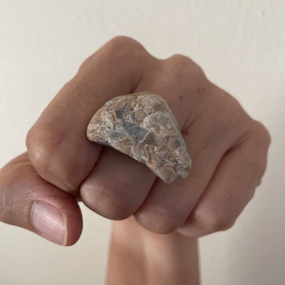 Ocean Rock Ring Sea Beach Pebble Natural Stone Adjustable Band Jewelry‎ Handmade
